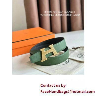 Hermes H Take Off belt buckle  &  Reversible leather strap 32 mm 15 2023